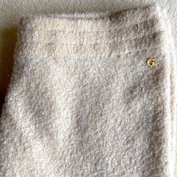 NWT Guess Wool Sweater Jogger Pants Reeda Lurex Boucle Oatmeal LARGE‎ - Picture 6 of 11